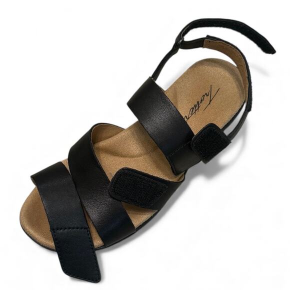 Trotters River Sandal Leather Shoe Strappy Summer Black Comfort Memory Foam 5.5 - Picture 9 of 12